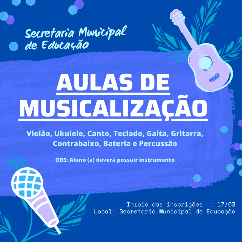 AULAS DE MUSICALIZAÇÃO